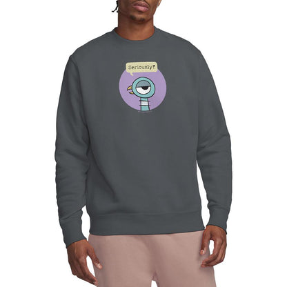 Charcoal - Back - The Pigeon Unisex Adult Seriously Sweatshirt