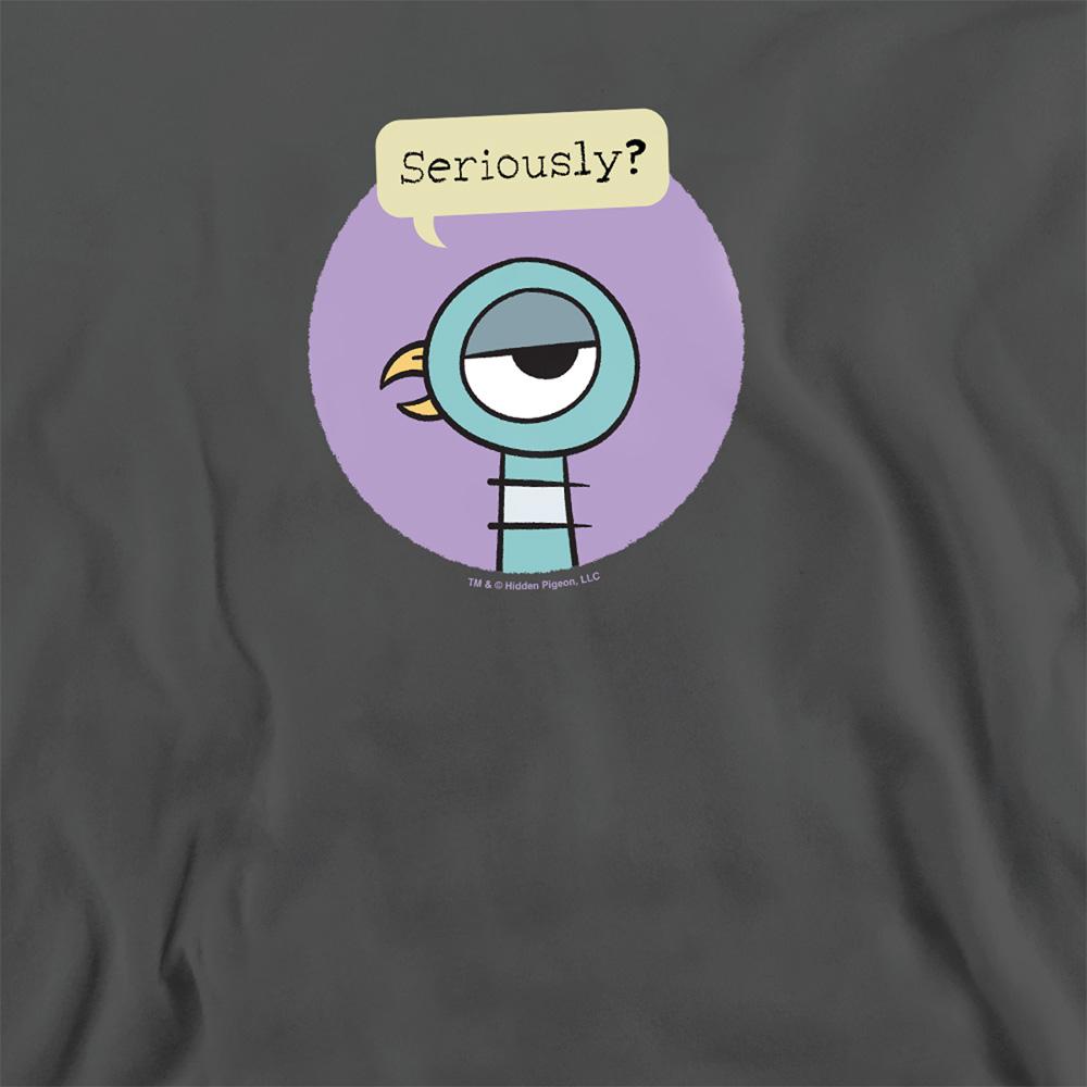 Charcoal - Side - The Pigeon Unisex Adult Seriously Sweatshirt