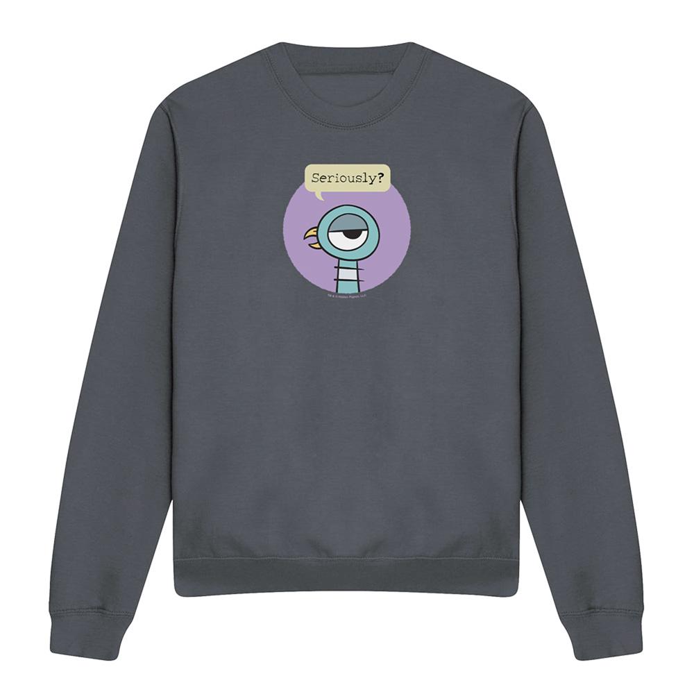 Charcoal - Front - The Pigeon Unisex Adult Seriously Sweatshirt