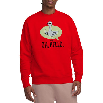 Athletic Heather - Back - The Pigeon Unisex Adult Oh Hello Sweatshirt