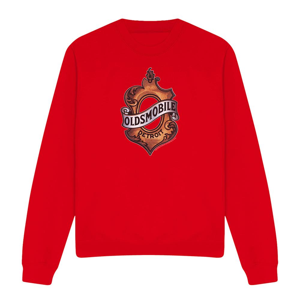 Red - Front - Oldsmobile Unisex Adult Detroit Emblem Sweatshirt