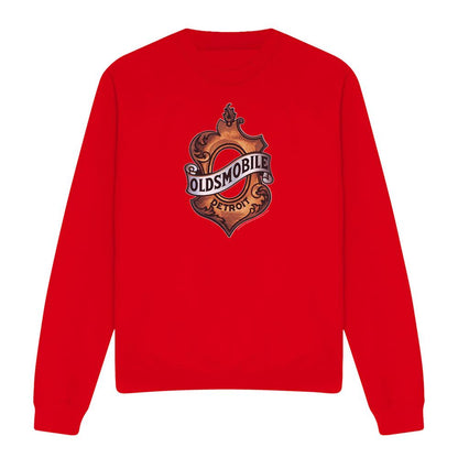 Red - Front - Oldsmobile Unisex Adult Detroit Emblem Sweatshirt