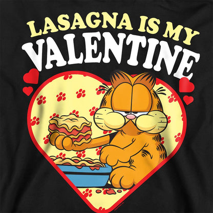 Black - Side - Garfield Unisex Adult Lasagna Is My Valentine Sweatshirt