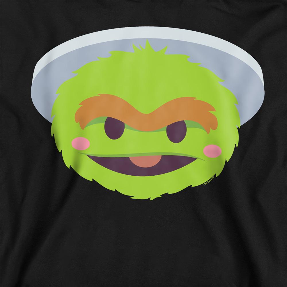 Black - Side - Sesame Street Unisex Adult Oscar The Grouch Kawaii Face Sweatshirt