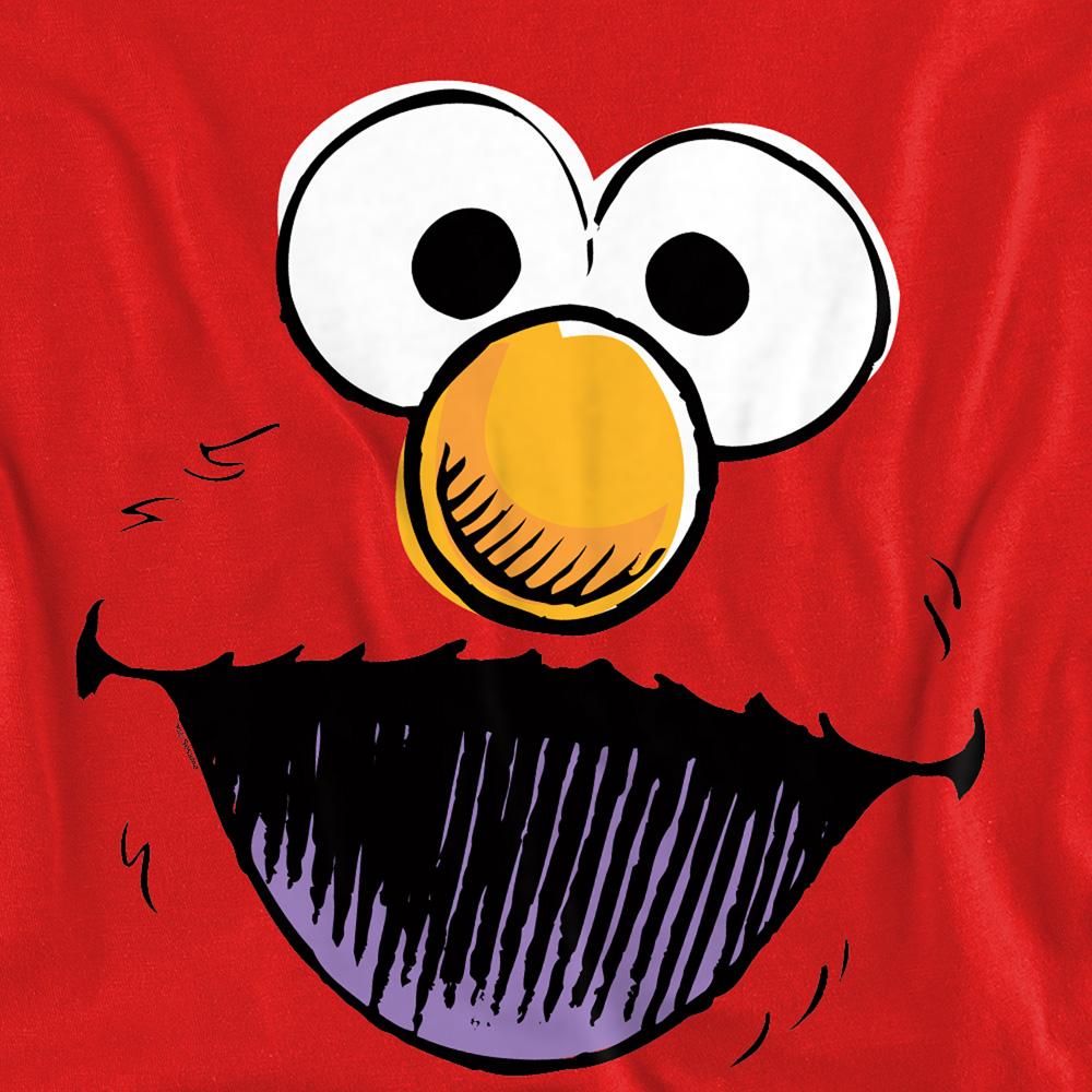 Red - Side - Sesame Street Unisex Adult Retro Elmo Sketch Sweatshirt