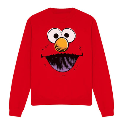 Red - Front - Sesame Street Unisex Adult Retro Elmo Sketch Sweatshirt