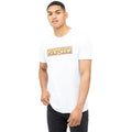 White-Yellow - Side - Pac-Man Mens Logo T-Shirt
