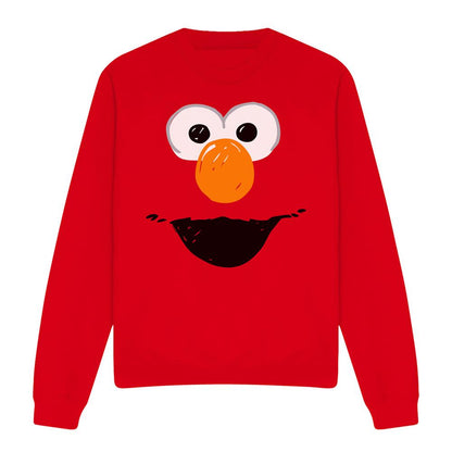 Red - Front - Sesame Street Unisex Adult Elmo Crayon Sketch Sweatshirt