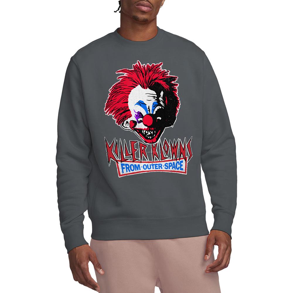 Charcoal - Back - Killer Klowns From Outer Space Unisex Adult Rough Clown Sweatshirt