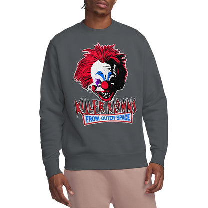 Charcoal - Back - Killer Klowns From Outer Space Unisex Adult Rough Clown Sweatshirt
