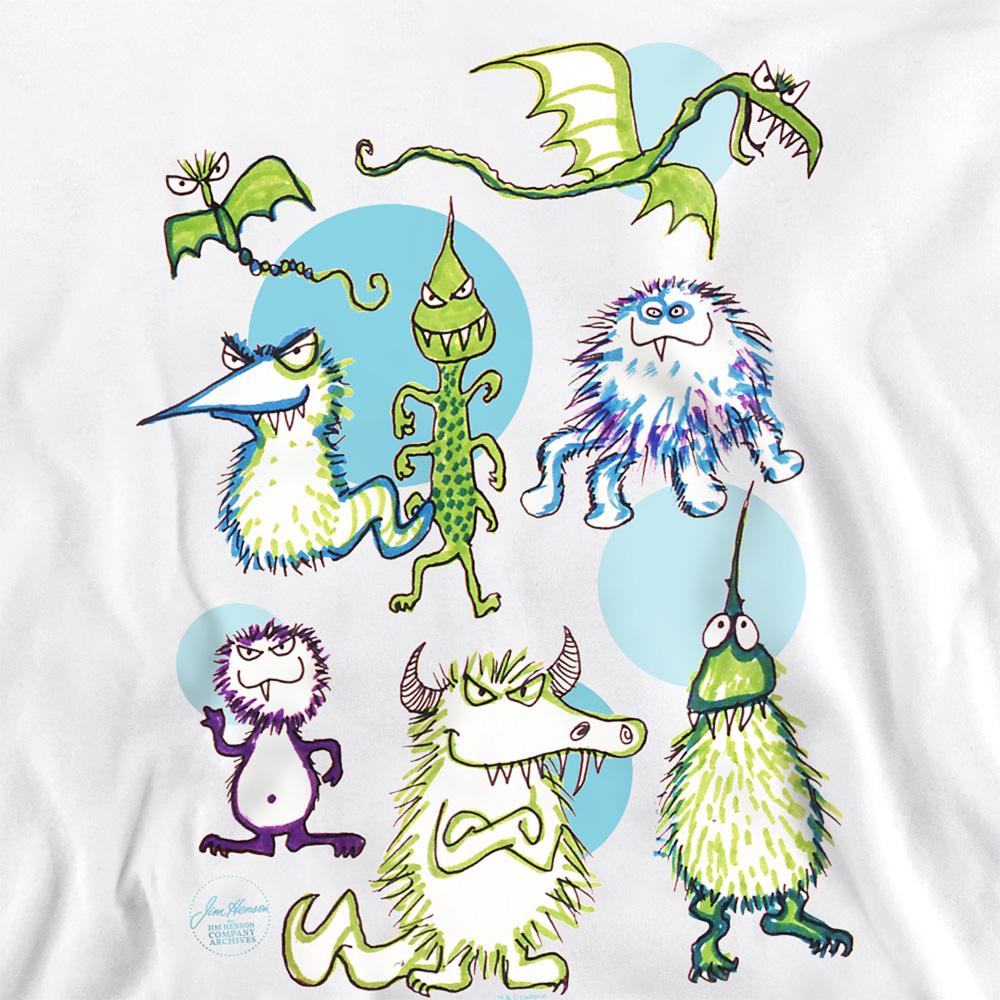 White - Side - Jim Henson Unisex Adult Monster Doodles Sweatshirt