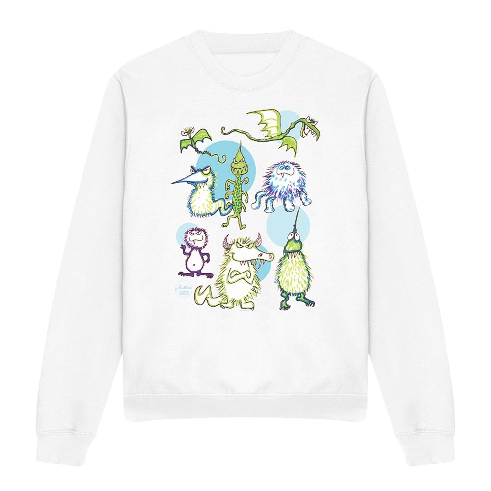 White - Front - Jim Henson Unisex Adult Monster Doodles Sweatshirt
