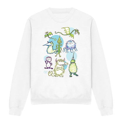 White - Front - Jim Henson Unisex Adult Monster Doodles Sweatshirt