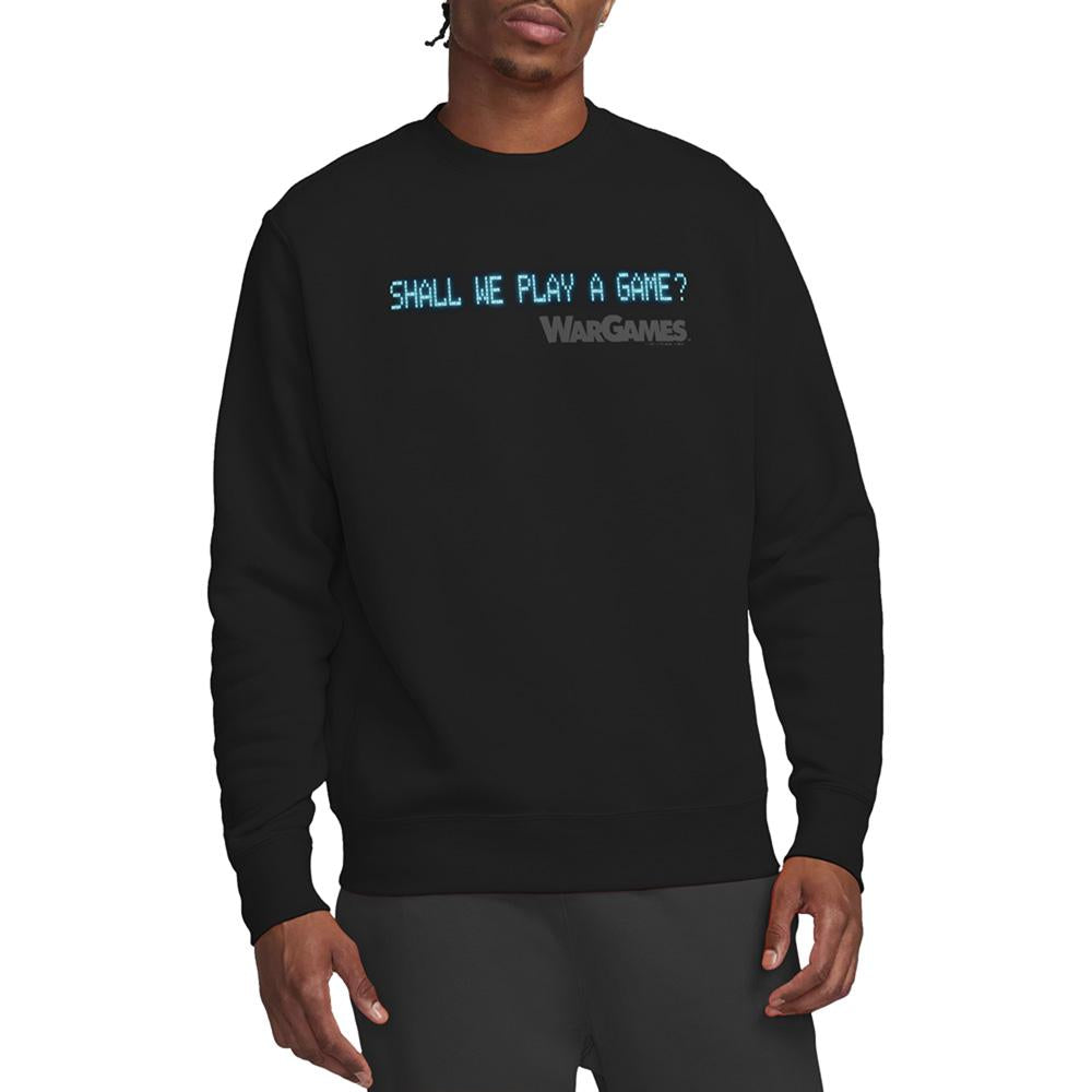 Black - Back - WarGames Unisex Adult Shall We Play A Game? Sweatshirt