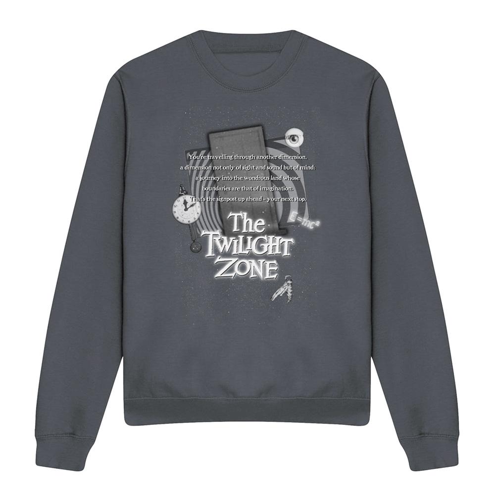 Charcoal - Front - The Twilight Zone Unisex Adult Monologue Sweatshirt