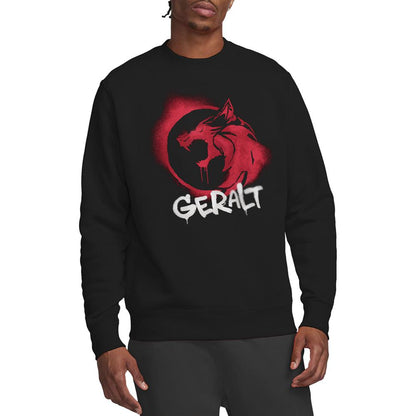 Black - Back - The Witcher Unisex Adult Geralt Graffiti Sweatshirt