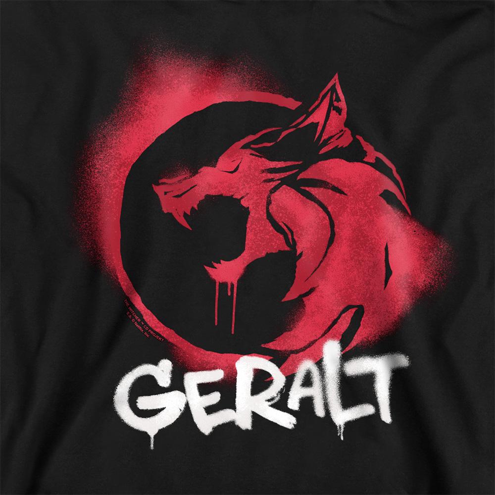 Black - Side - The Witcher Unisex Adult Geralt Graffiti Sweatshirt