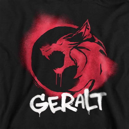 Black - Side - The Witcher Unisex Adult Geralt Graffiti Sweatshirt