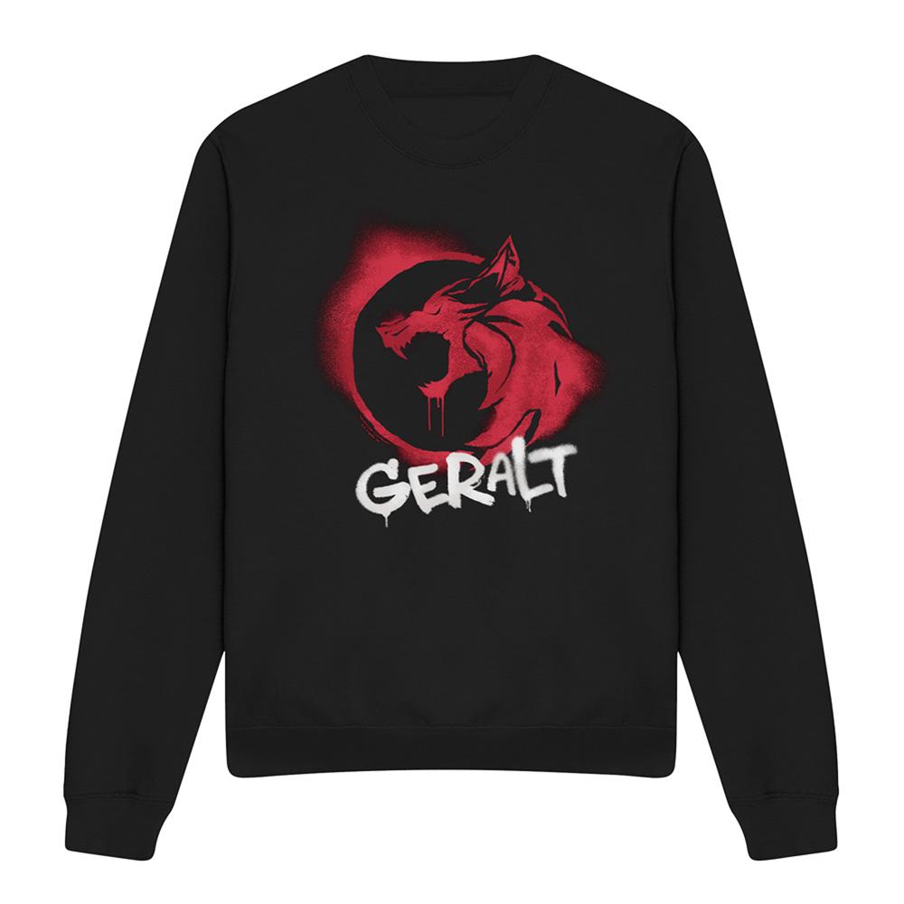 Black - Front - The Witcher Unisex Adult Geralt Graffiti Sweatshirt
