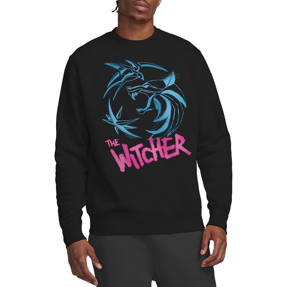 Black - Back - The Witcher Unisex Adult Spray Crest Graffiti Sweatshirt