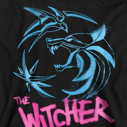 Black - Side - The Witcher Unisex Adult Spray Crest Graffiti Sweatshirt