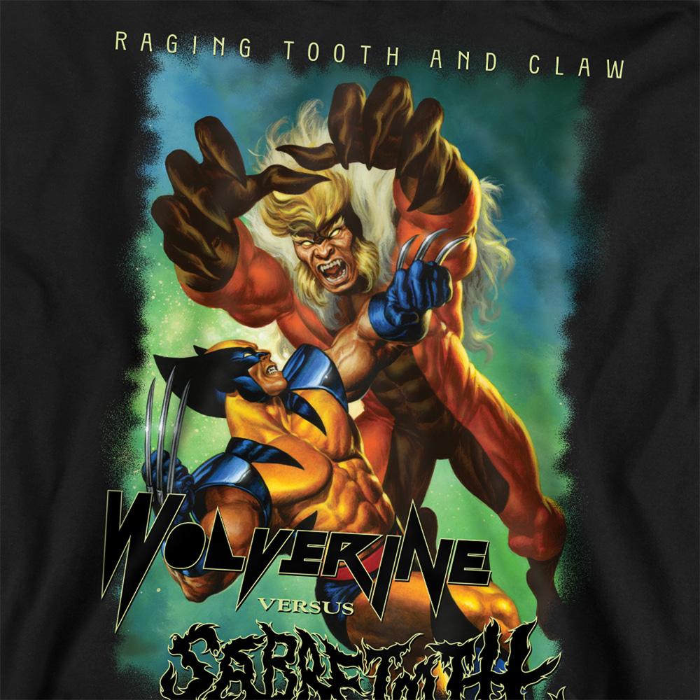 Black - Side - Marvel Unisex Adult Wolverine Versus Sabretooth Sweatshirt