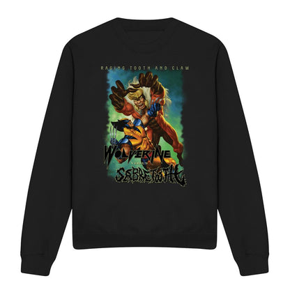 Black - Front - Marvel Unisex Adult Wolverine Versus Sabretooth Sweatshirt