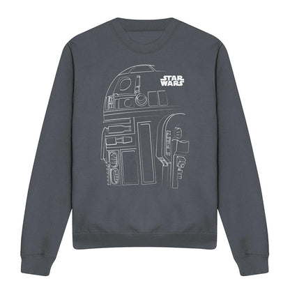 Charcoal - Front - Star Wars Unisex Adult R2-D2 Outline Sweatshirt