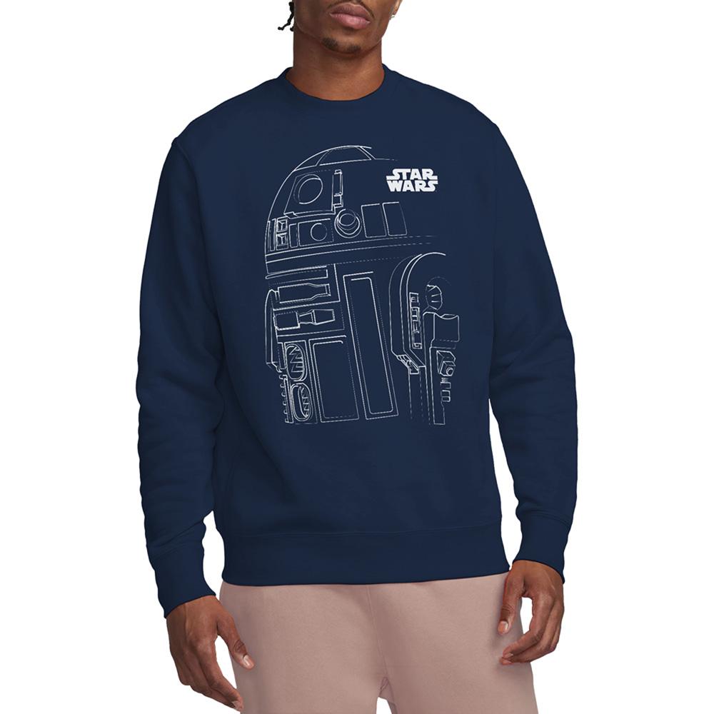 Navy - Back - Star Wars Unisex Adult R2-D2 Outline Sweatshirt