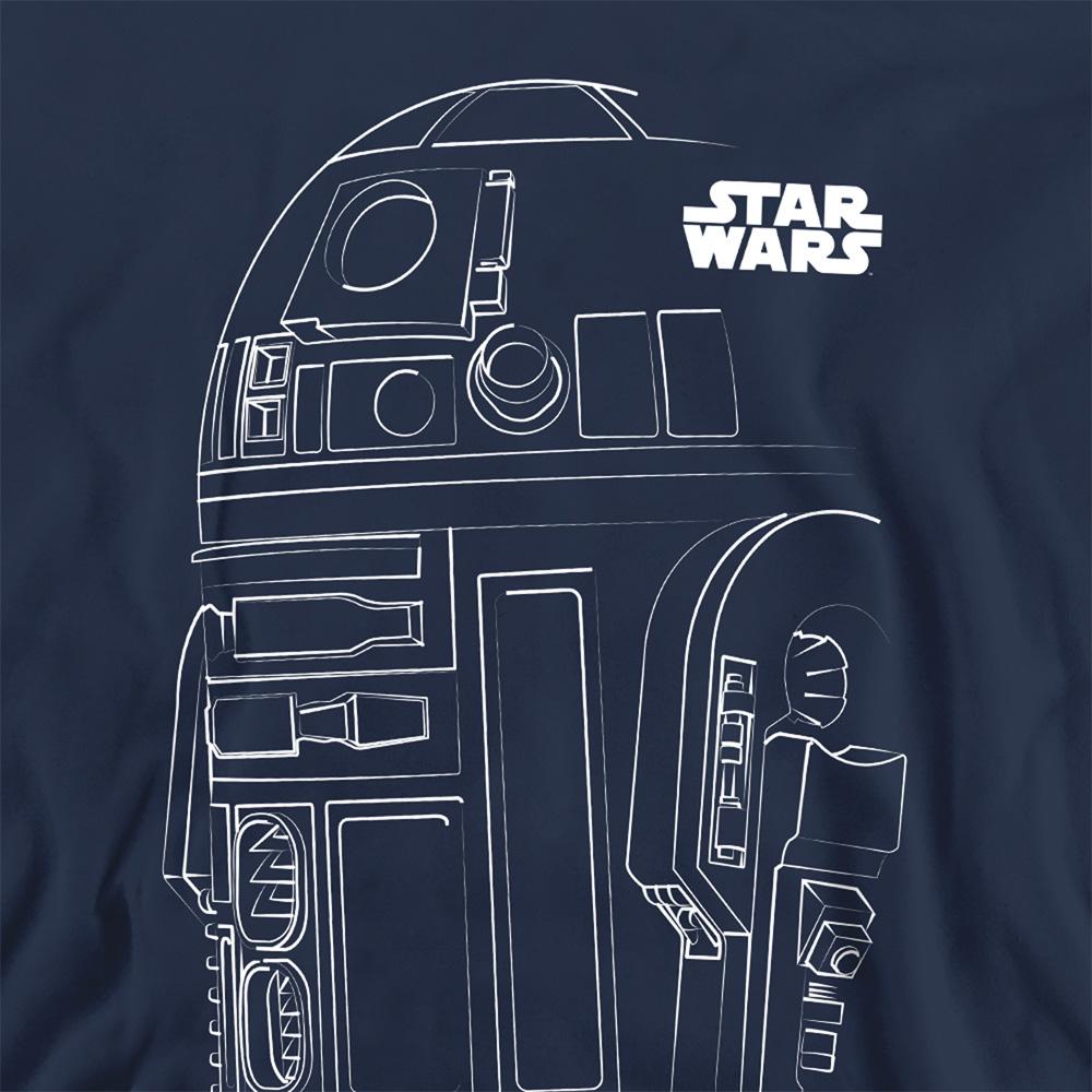 Navy - Side - Star Wars Unisex Adult R2-D2 Outline Sweatshirt