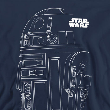 Navy - Side - Star Wars Unisex Adult R2-D2 Outline Sweatshirt