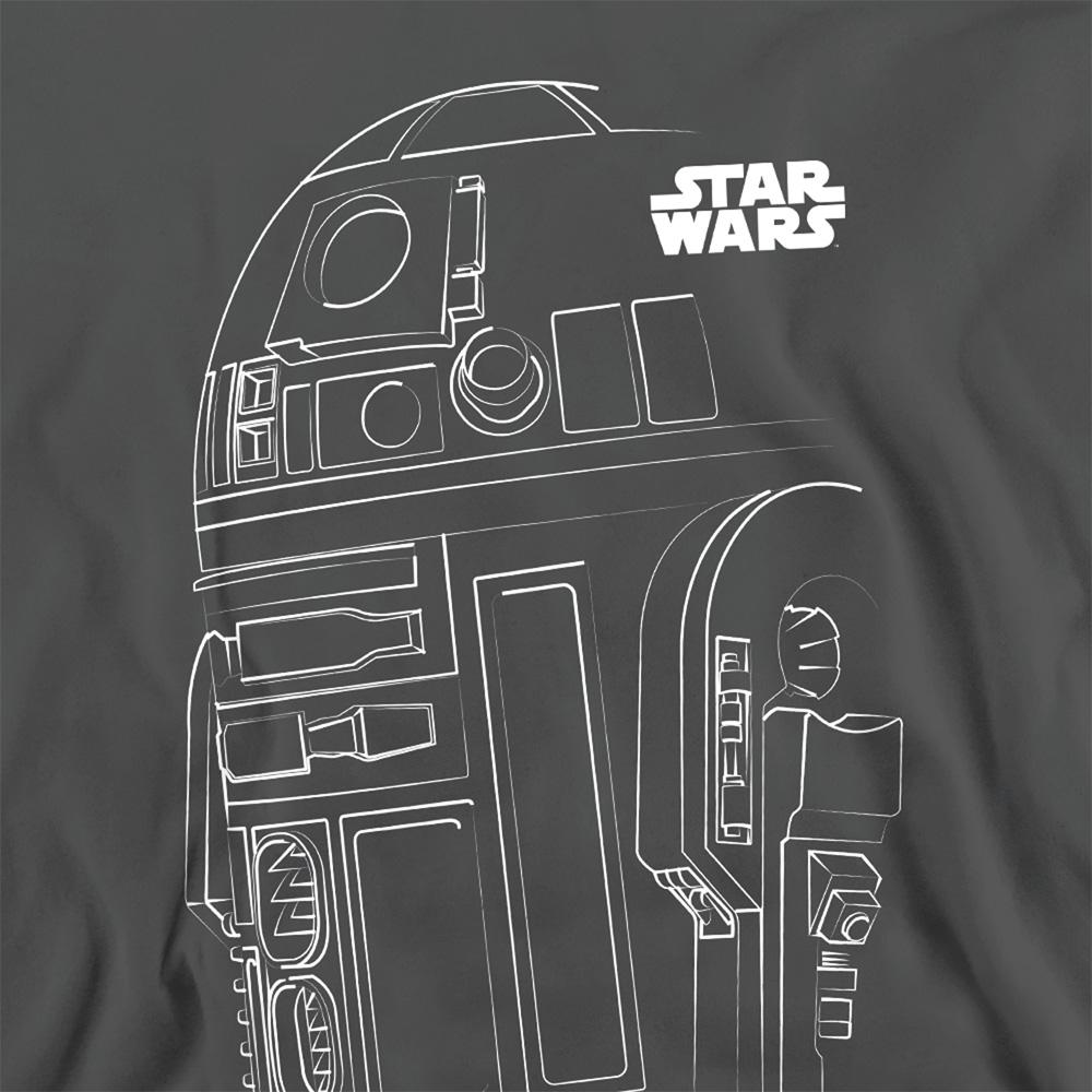 Charcoal - Side - Star Wars Unisex Adult R2-D2 Outline Sweatshirt