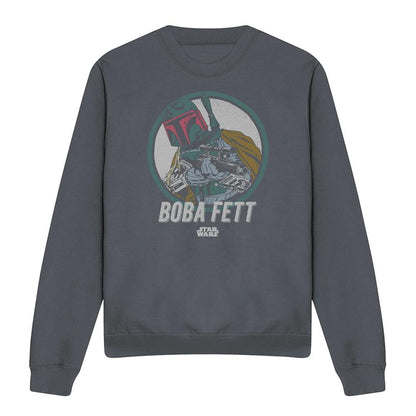 Charcoal - Front - Star Wars Unisex Adult Boba Fett Sweatshirt