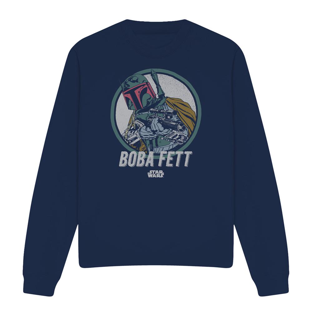 Navy - Front - Star Wars Unisex Adult Boba Fett Sweatshirt