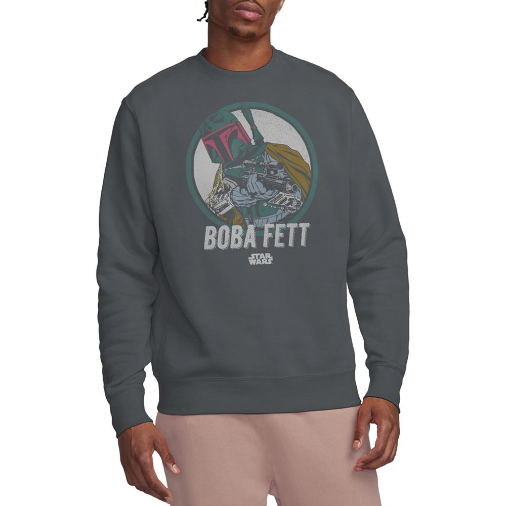 Charcoal - Back - Star Wars Unisex Adult Boba Fett Sweatshirt