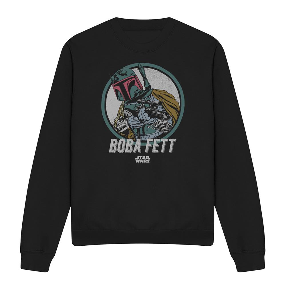 Black - Front - Star Wars Unisex Adult Boba Fett Sweatshirt