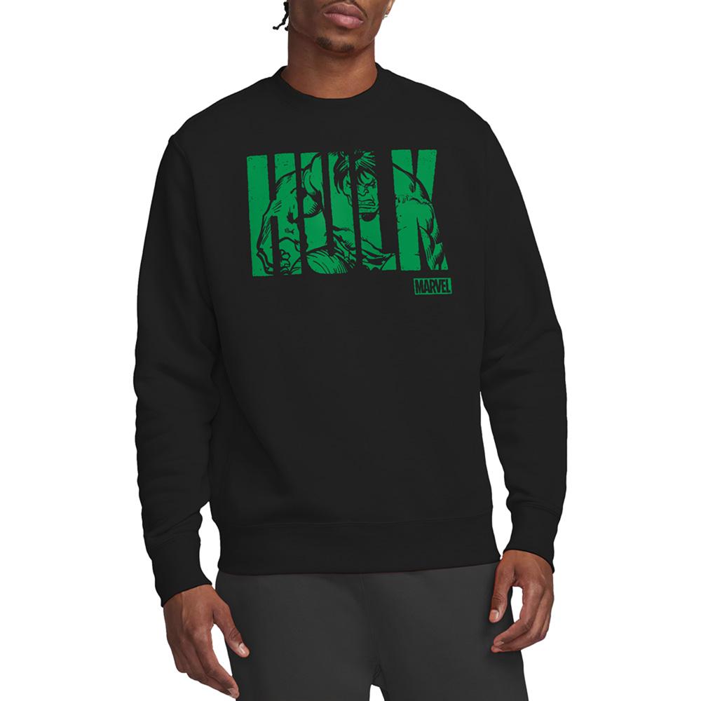 Black - Back - Hulk Unisex Adult Text Sweatshirt