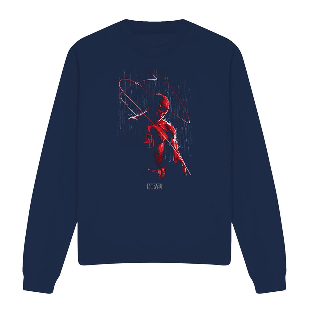 Navy - Front - Daredevil Unisex Adult Rain Sweatshirt
