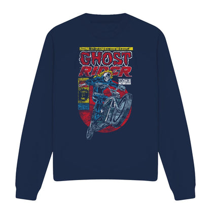 Navy - Front - Ghost Rider Unisex Adult Sweatshirt