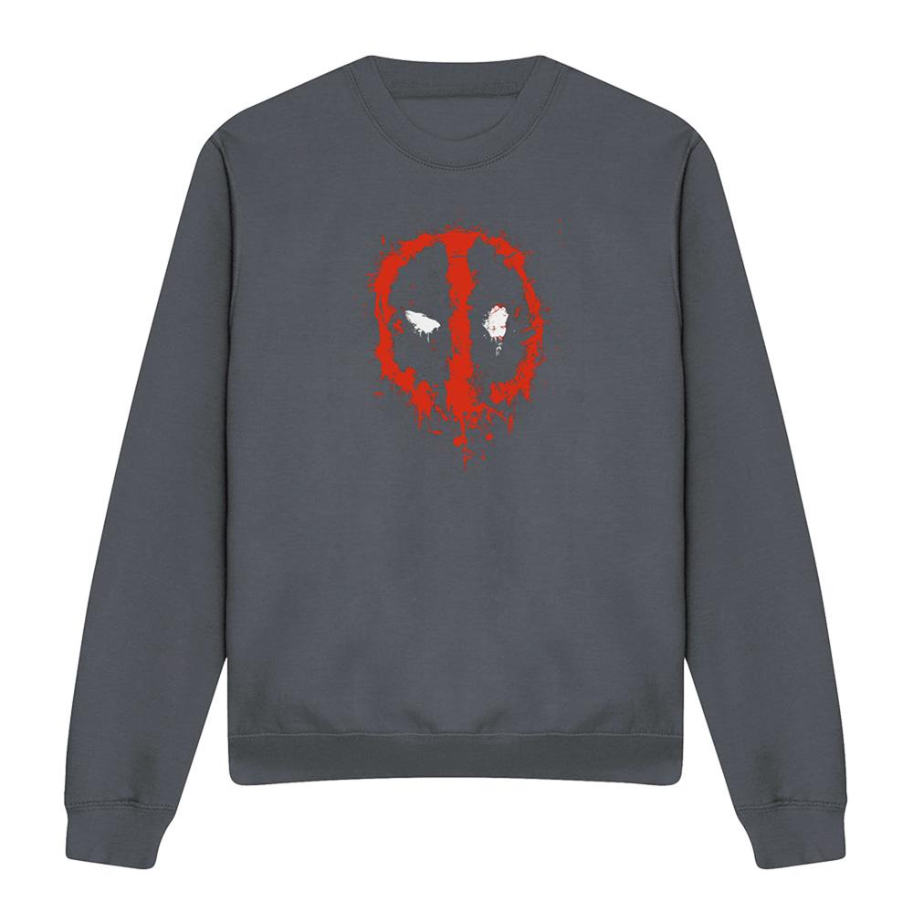 Charcoal - Front - Deadpool Unisex Adult Painted Logo Sweatshirt