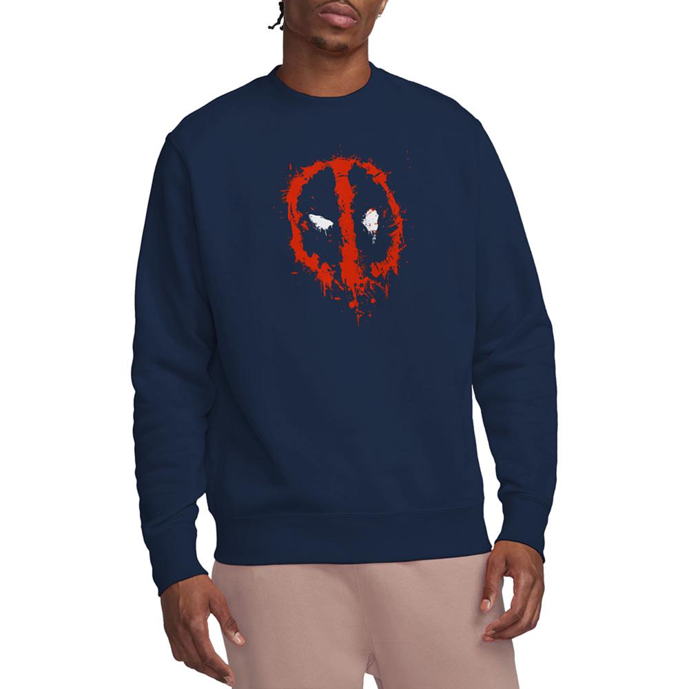 Navy - Back - Deadpool Unisex Adult Painted Logo Sweatshirt