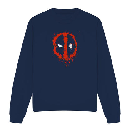 Navy - Front - Deadpool Unisex Adult Painted Logo Sweatshirt