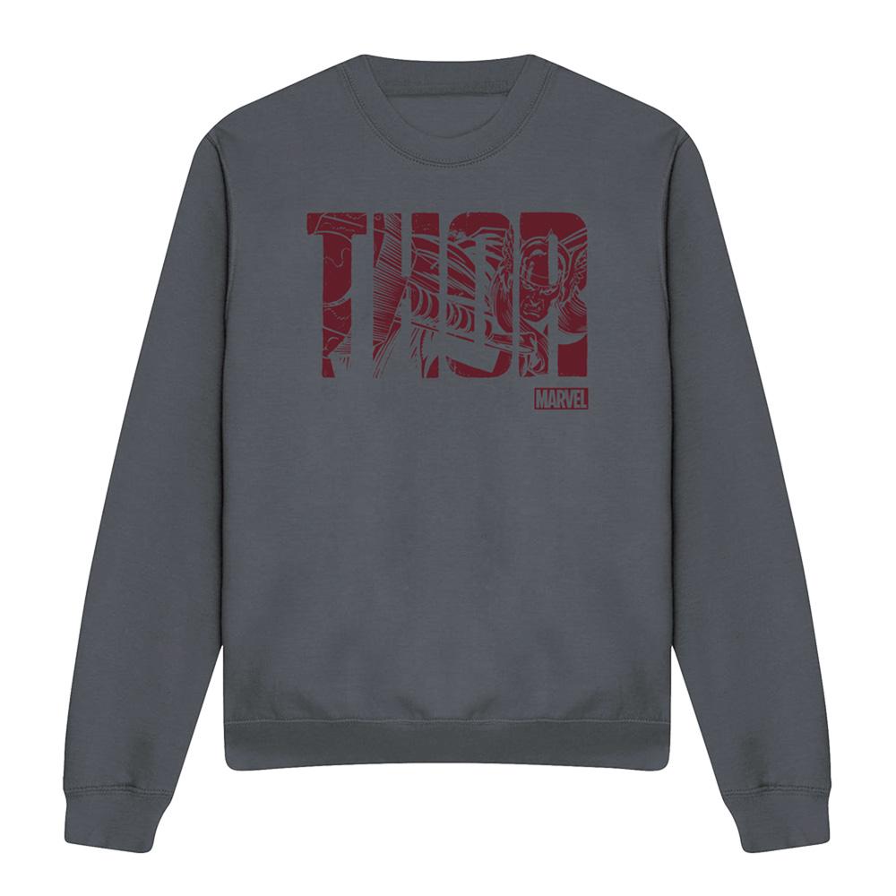 Charcoal - Front - Thor Unisex Adult Text Sweatshirt