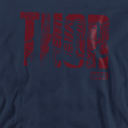 Navy - Side - Thor Unisex Adult Text Sweatshirt