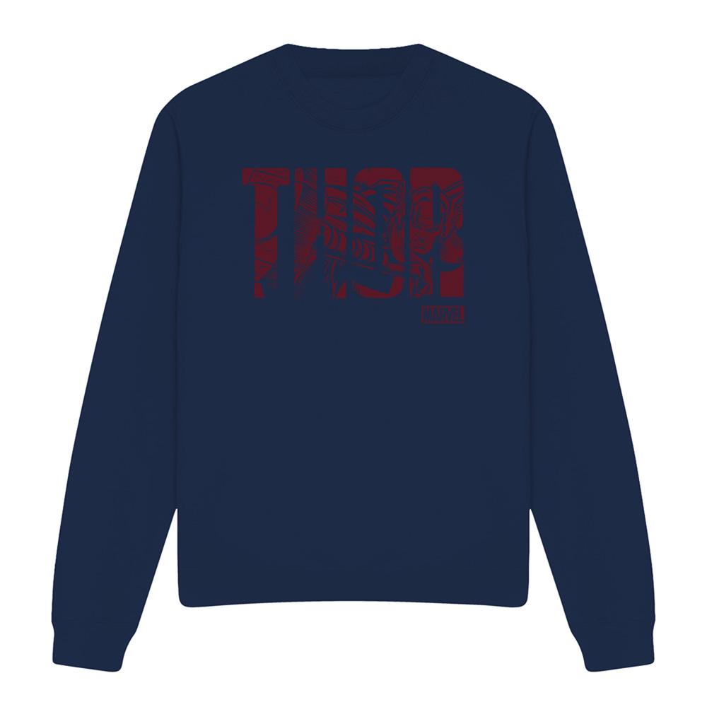 Navy - Front - Thor Unisex Adult Text Sweatshirt