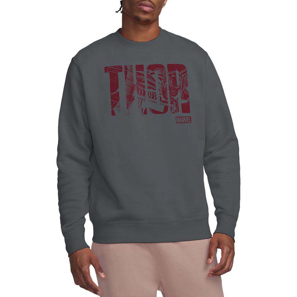 Charcoal - Back - Thor Unisex Adult Text Sweatshirt