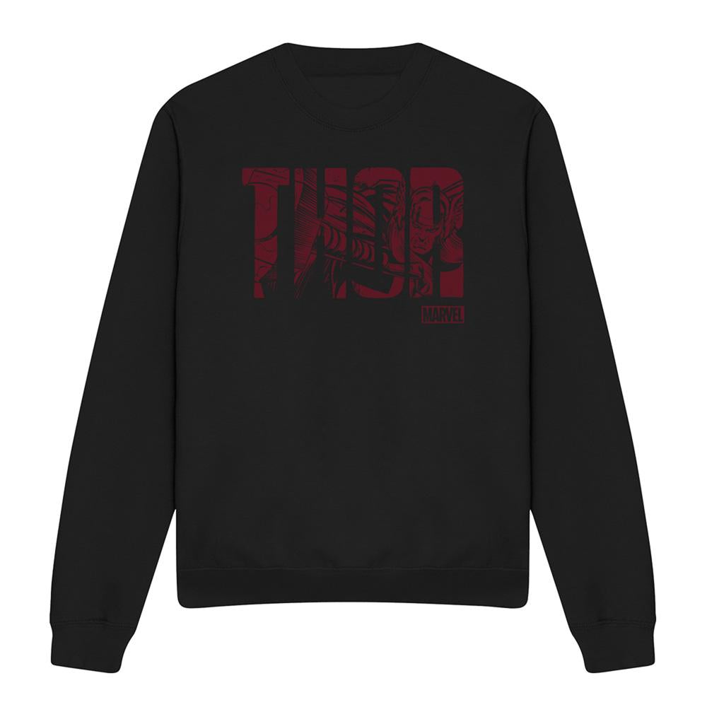 Black - Front - Thor Unisex Adult Text Sweatshirt