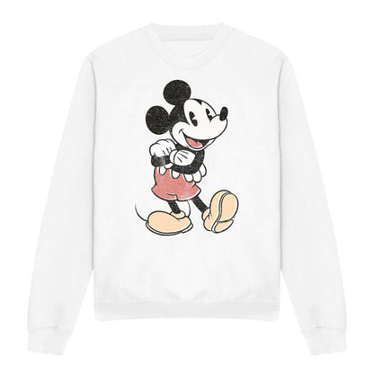 White - Front - Disney Unisex Adult Mickey Mouse Vintage Sweatshirt