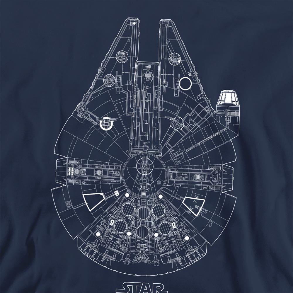 Navy - Side - Star Wars Unisex Adult Millenium Lines Sweatshirt
