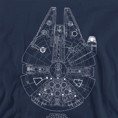 Navy - Side - Star Wars Unisex Adult Millenium Lines Sweatshirt